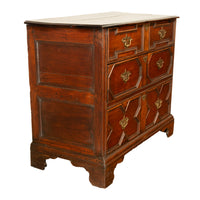 Antique 18th Century William & Mary Oak Geometric Mule Chest of Drawers 1700