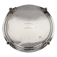 Antique Engraved Sterling Silver Tiffany & Co Footed Salver Tray New York 1870