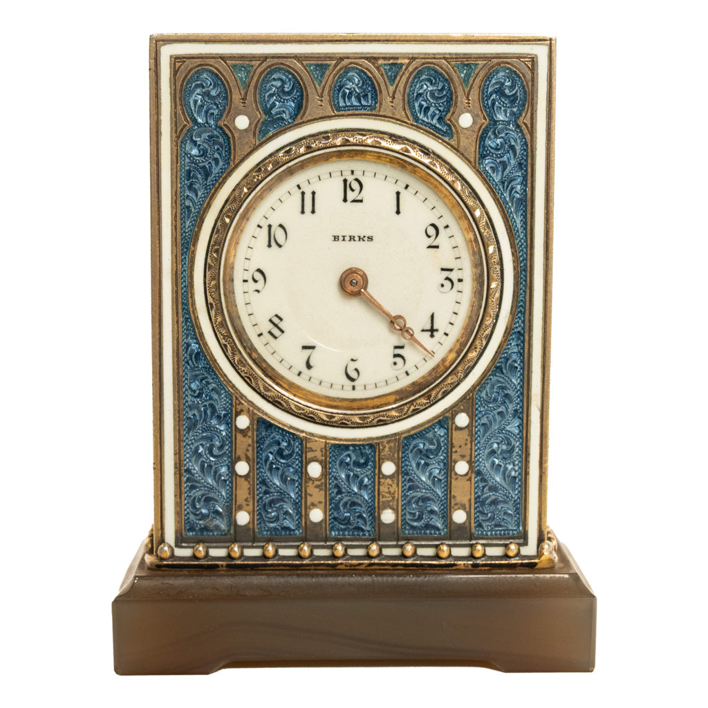 Antique Swiss Miniature Silver Gilt & Enamel Art Nouveau Carriage Clock 1910