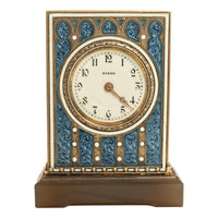 Antique Swiss Miniature Silver Gilt & Enamel Art Nouveau Carriage Clock 1910