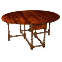 Antique 17th Century William & Mary Oak Barley Twist Gateleg Dining Table 1690