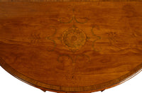 Antique Pair of Georgian Demi-lune Inlaid Mahogany & Stainwood Card Tables 1780 Ex-Christies