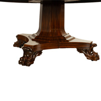 Antique American Empire 60" Extending to 10' Mahogany Pedestal Dining Table 1830