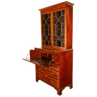 Antique Georgian Inlaid Mahogany Bureau Bookcase Butler's Secretary Desk 1780