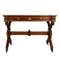 Antique American Walnut Renaissance Revival Aesthetic Movement Desk Table 1875