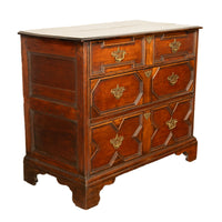 Antique 18th Century William & Mary Oak Geometric Mule Chest of Drawers 1700