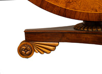 Antique Georgian Regency Amboyna Walnut Parcel Gilt Tilt-Top Breakfast Dining Table Circa 1820