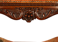 Antique Italian Hand Carved Walnut Renaissance Dragon & Knight Throne Chair 1880