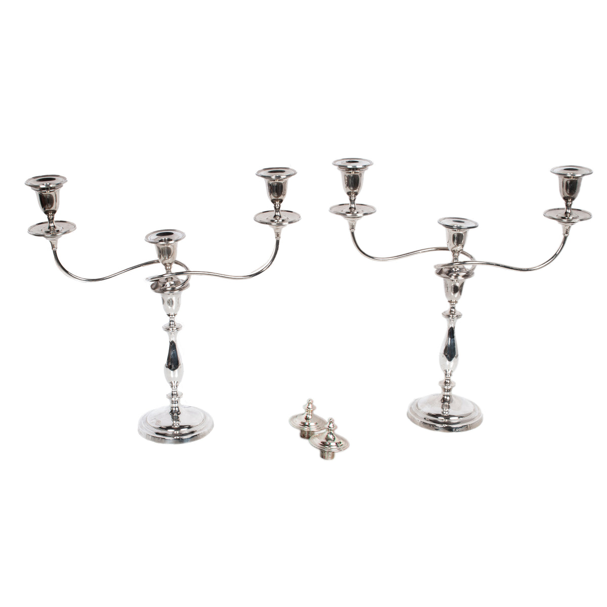 Antique Sterling Silver Set Six Candelarbra Candlesticks Ellis & Co London 1925