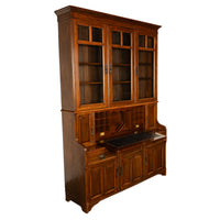 Antique Victorian Art Nouveau Carved Oak Secretary Bookcase Bibliotheque 1890