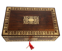 Fine Antique Regency Rosewood Inlaid Brass Campaign Writing Box Desk Slope 1830