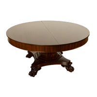 Antique American Empire 60" Extending to 10' Mahogany Pedestal Dining Table 1830