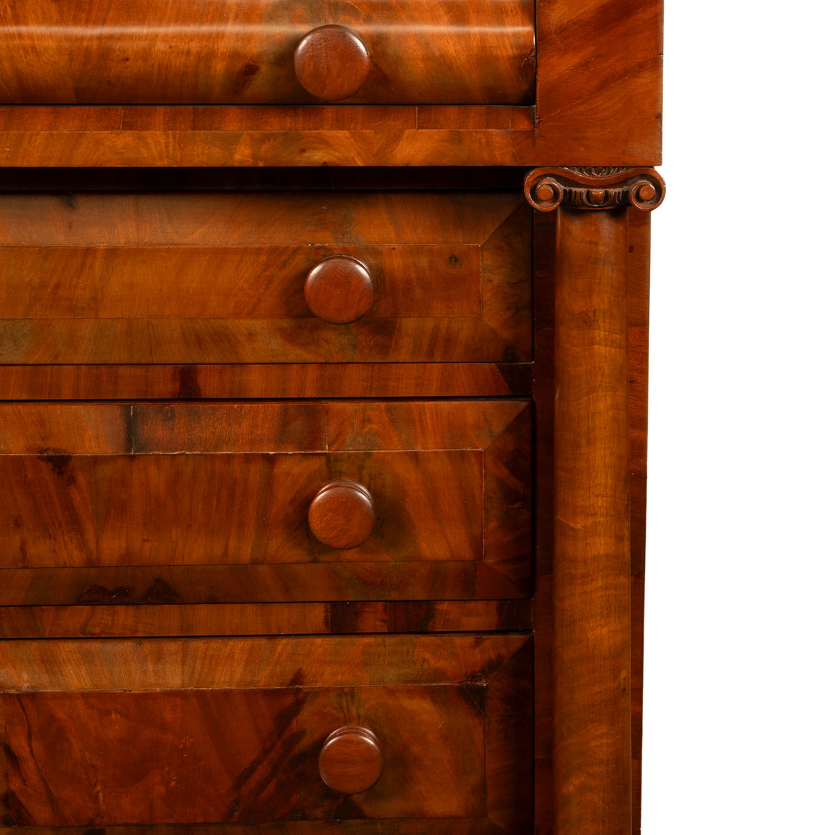 Antique American Classical Mahogany Chest Drawers Dresser Commode New York 1830