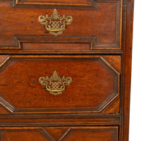 Antique 18th Century William & Mary Oak Geometric Mule Chest of Drawers 1700