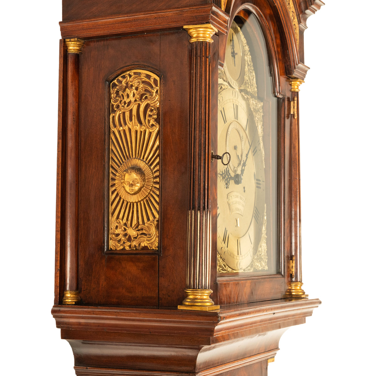 Antique Georgian Mahogany Long Case Grandfather Clock Higgs & Evans London Spanish Market 1770