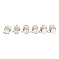Antique Set of 6 Shelley China Demitasse Cups Saucers Sterling Silver Mappin Webb Birmingham 1919