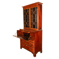 Antique Georgian Inlaid Mahogany Bureau Bookcase Butler's Secretary Desk 1780
