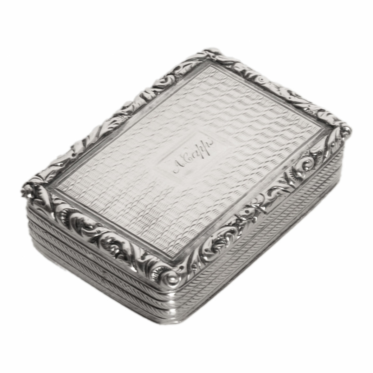 Antique Georgian Sterling Silver Gilt Vinaigrette Birmingham William Simpson, 1826