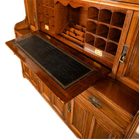 Antique Victorian Art Nouveau Carved Oak Secretary Bookcase Bibliotheque 1890