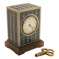 Antique Swiss Miniature Silver Gilt & Enamel Art Nouveau Carriage Clock 1910