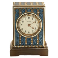 Antique Swiss Miniature Silver Gilt & Enamel Art Nouveau Carriage Clock 1910