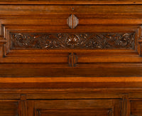 Antique Victorian Art Nouveau Carved Oak Secretary Bookcase Bibliotheque 1890