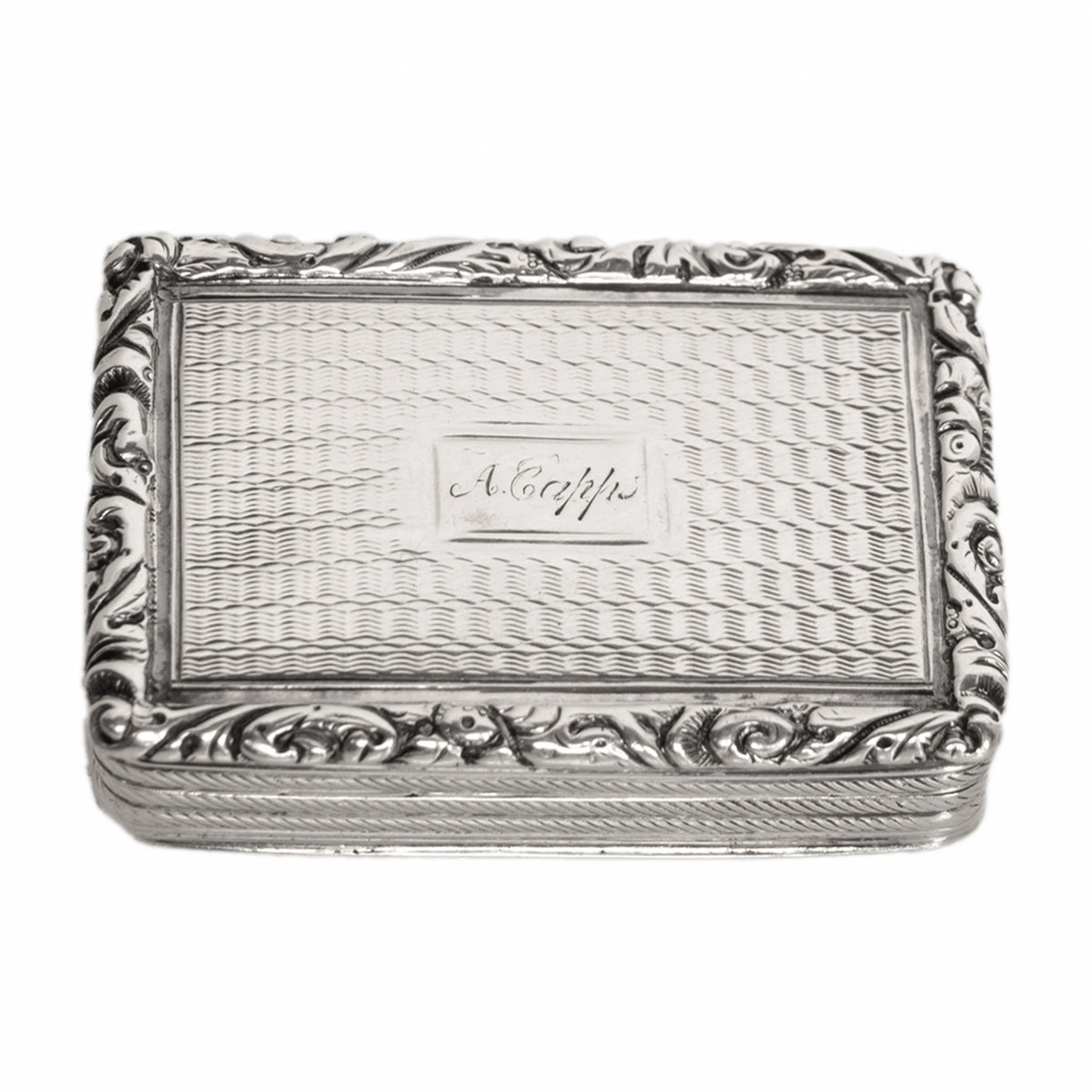 Antique Georgian Sterling Silver Gilt Vinaigrette Birmingham William Simpson, 1826