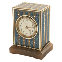 Antique Swiss Miniature Silver Gilt & Enamel Art Nouveau Carriage Clock 1910