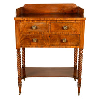 Antique American Federal Mahogany Sheraton 3 Drawer Server Chest New England, Circa 1810