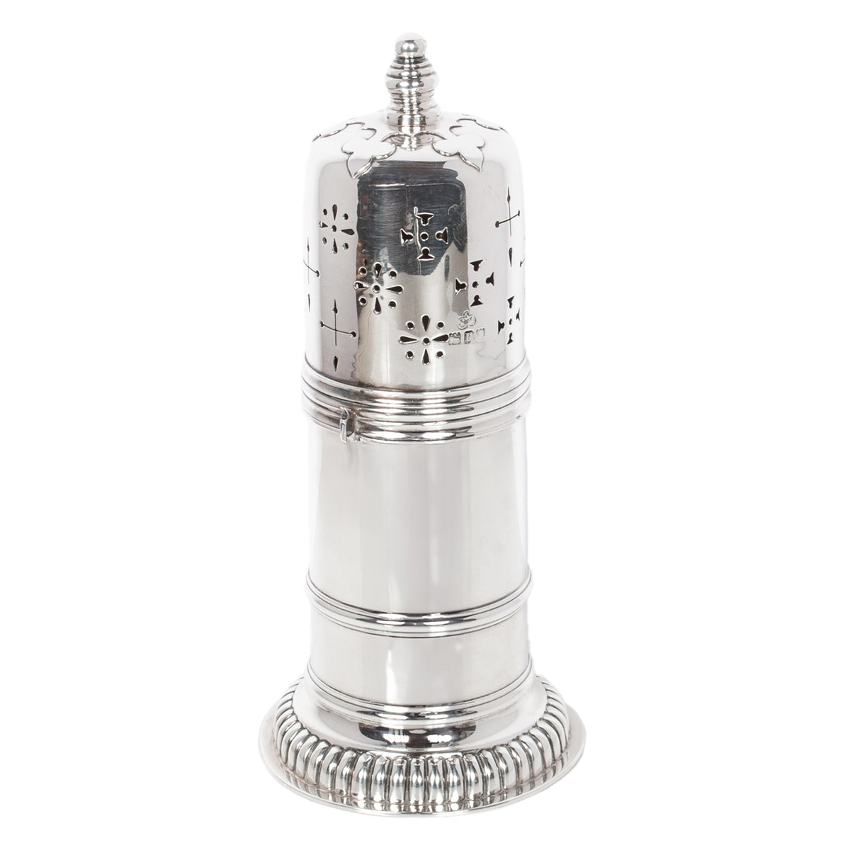 Antique English Sterling Silver Silver Sugar Shaker Caster Muffineer Elkington & Co London 1912