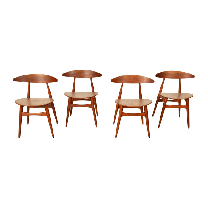 Danish MCM Set of Four Hans J. Wegner CH-33 Teak Chairs Carl Hansen & Søn 1960