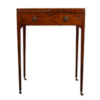 Antique Inlaid Mahogany Georgian Sheraton Folding Vanity Mirror Dressing Table