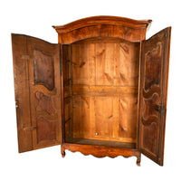 Antique 18th Century French Fruitwood Louis XV Provincial Armoire Wardrobe 1760
