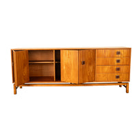 Original Danish Mid Century Modern Teak Credenza Sideboard Cabinet 6' Long 1960