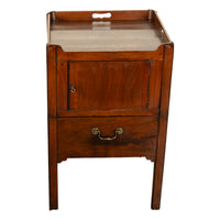 Antique Georgian Mahogany Bedside Cabinet Step Commode Tray Top Nightstand 1760