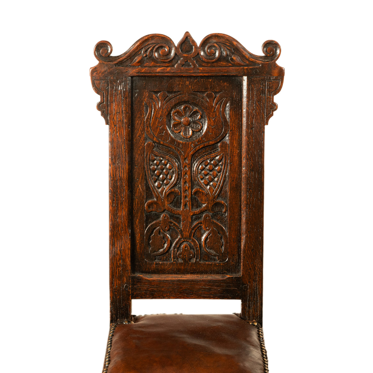 Antique 17th Century William & Mary Carved Oak Child's Wainscot Chair Yorks 1690