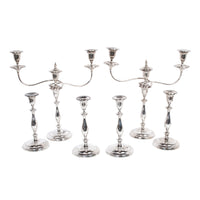 Antique Sterling Silver Set Six Candelarbra Candlesticks Ellis & Co London 1925