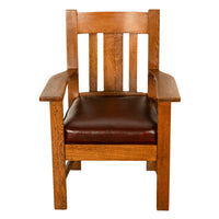 Antique Set 4 American Oak Arts & Crafts Mission Arm Chairs Stickley Oregon 1910