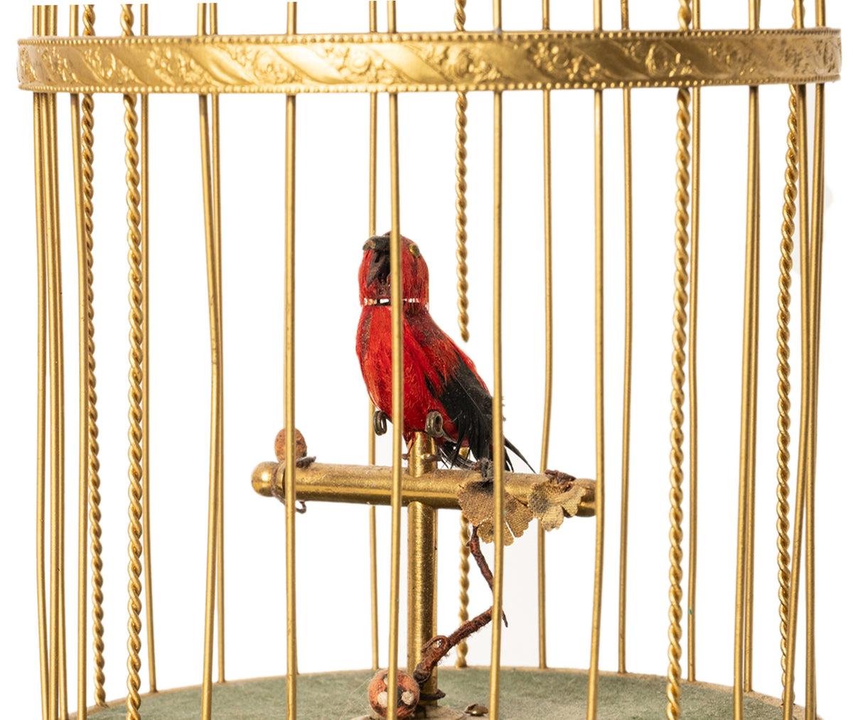 Antique German Singing Bird in a Cage Music Box Automaton by Karl Griesbaum 1930