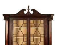 Antique American Mahogany Federal Carved Corner Cabinet East Tennessee 1820