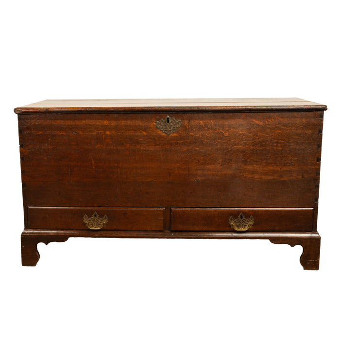 Antique George III Georgian Oak Dovetailed Mule Chest Coffer Drawers 1760