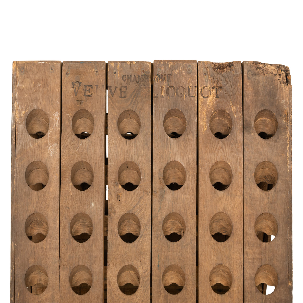 Antique French Veuve Clicquot Champagne Wine 120 Bottle Oak Riddling Rack 1869