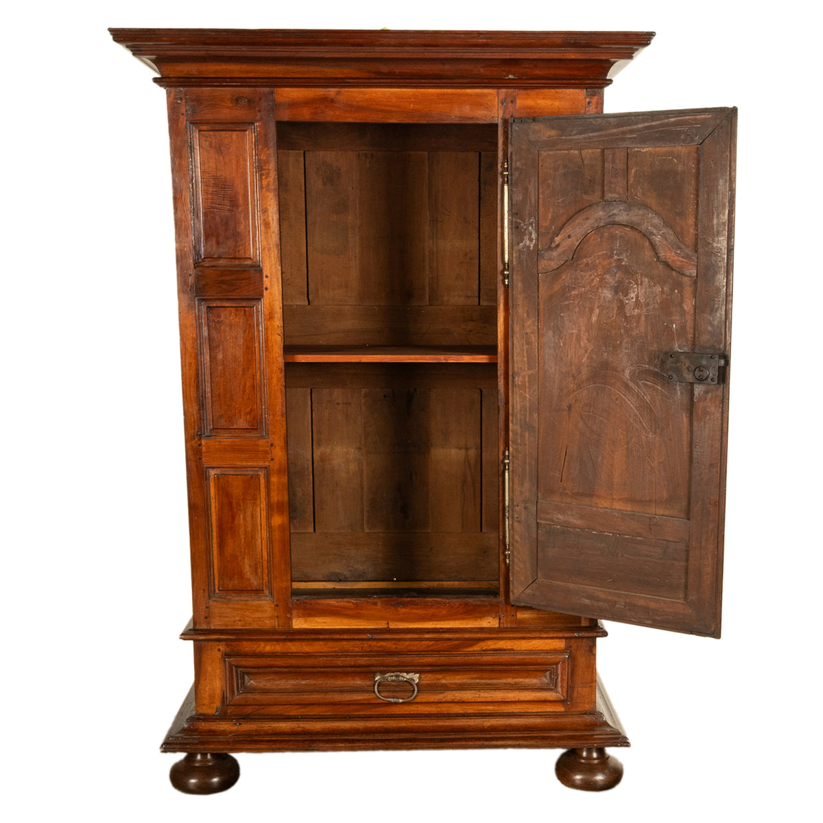 Antique 18th Century French Louis XIV Lyonaise Walnut Armoire Bonnetiere 1710
