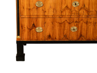 Antique Austrian Biedermeier Walnut Ebony Gilt Bronze Chest Drawers Commode 1820