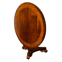 Antique Georgian Regency Amboyna Walnut Parcel Gilt Tilt-Top Breakfast Dining Table Circa 1820