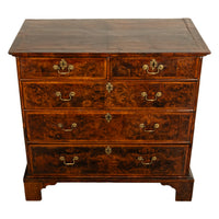 Antique 18th Century English George II Burl Elm Chest of Drawers Dresser 1750
