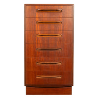 Mid Century Modern G Plan Teak Tall Dresser Chest of Six Drawers Fresco 1966