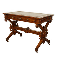 Antique American Walnut Renaissance Revival Aesthetic Movement Desk Table 1875