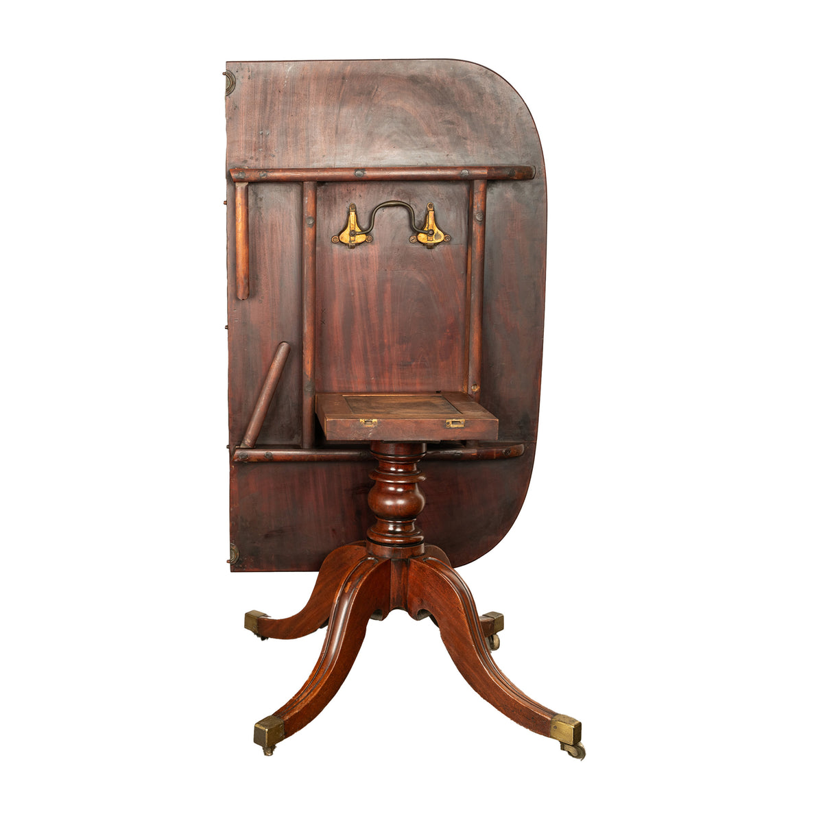 Antique Georgian Regency Cuban Mahogany Twin Pedestal Dining Table Tilt-Top 1810