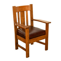 Antique Set 4 American Oak Arts & Crafts Mission Arm Chairs Stickley Oregon 1910